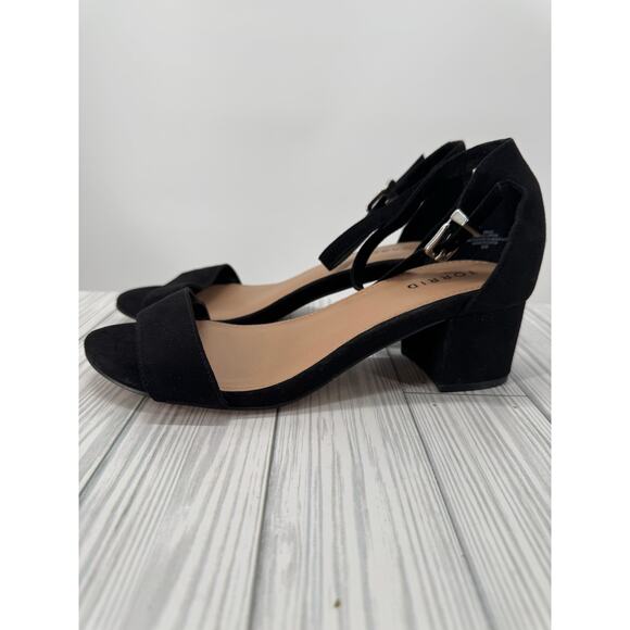 Torrid Women’s 9W Black Faux Suede Block 2" Heel Sandals Open Toe Ankle Strap - Picture 3 of 8